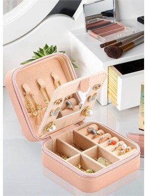 UltraMint Seyahat Boy Aynalı 3 Bölmeli Takı Organizer, Şık ve Kullanışlı Tasarım