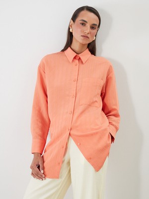 Lc Waikiki Yeni Sezon Dokulu Oversize Kadın Gömlek Tunik