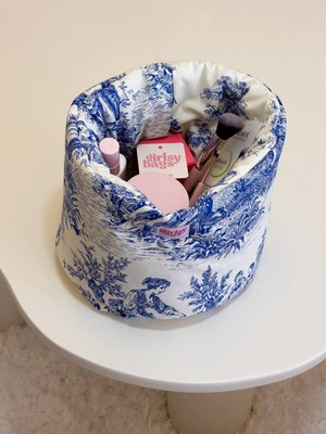 UltraMint Mavi Fransız Büyük Organizer Sepet, Dolap Içi Düzenleyici ve Makyaj Çantası