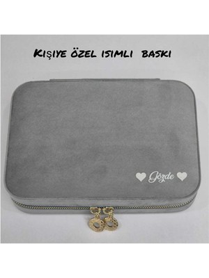 UltraMint Kişiye Özel Büyük Boy Ahşap Takı Saklama ve Seyahat Çantası (14×21)