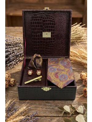 Kravatkolik Bordo Erkek Hediye Kutusu - Kravat Kol Düğmesi Kravat Iğnesi KMK139