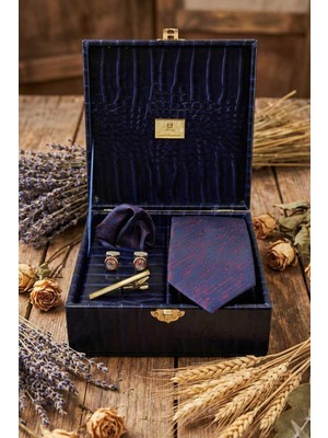 Kravatkolik Lacivert Erkek Hediye Kutusu - Kravat Kol Düğmesi Kravat Iğnesi KMK130