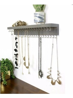 UltraMint Şık Metal Takı Askısı ve Ahşap Duvar Asma Aparatı