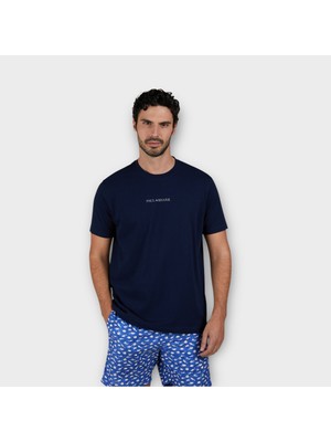 Paul & Shark Erkek Marka Logolu Kısa Kol Yuvarlak Yaka Lacivert T-Shirt 25411088-013