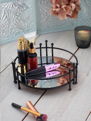 UltraMint Şık Siyah Telli Makyaj ve Takı Organizeri, Aynalı, Pratik Depolama