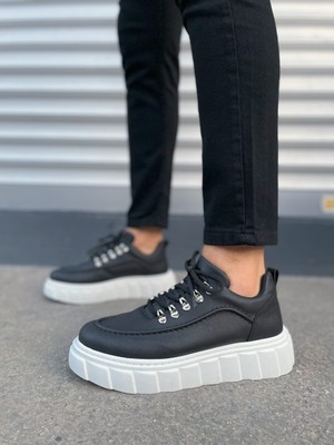 Zapatos JY010 Cloud Bağcıklı Cilt Erkek Günlük Sneaker Ayakkabı Cbt - Siyah