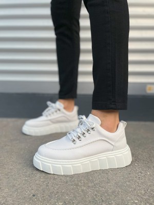 Zapatos JY010 Cloud Bağcıklı Cilt Erkek Günlük Sneaker Ayakkabı Cbt - Beyaz