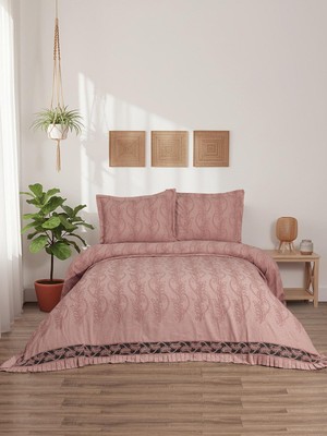 Calantha Home Collection Sara  3 Parça Pudra  Pike Takımı  240 x 260 cm