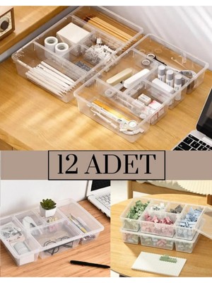 UltraMint 12'li Luna Kapaklı Çekmece Içi Düzenleyici Takı ve Makyaj Kutusu