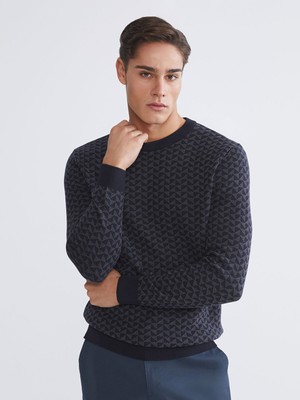 Lc Waikiki Yeni Sezon Bisiklet Yaka Desenli Erkek Triko Kazak