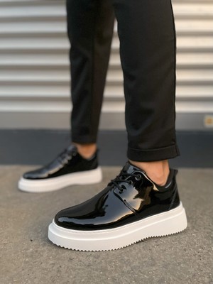 Zapatos JYX03 Luxor Bağcıklı Rugan Erkek Günlük Spor Klasik Ayakkabı Rbt - Siyah