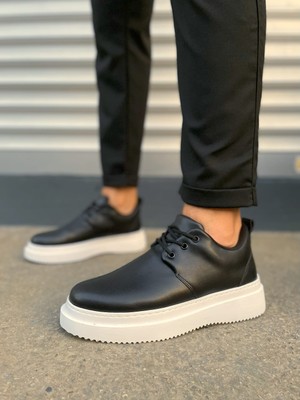 Zapatos JYX03 Luxor Bağcıklı Cilt Erkek Günlük Spor Klasik Ayakkabı Cbt - Siyah