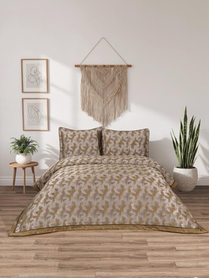 Calantha Home Collection Calantha Lotus  3 Parça Hardal  Pike Takımı  240 x 260 cm