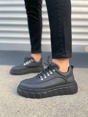 Zapatos JY010 Cloud Bağcıklı Cilt Erkek Günlük Sneaker Ayakkabı Cst - Siyah