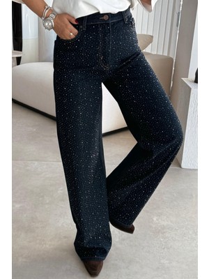 Et Lacivert Pırıltılı Jean