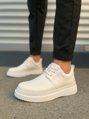 Zapatos JYX03 Luxor Bağcıklı Cilt Erkek Günlük Spor Klasik Ayakkabı Cbt - Beyaz