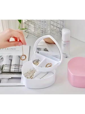 UltraMint Kalp Şekilli Takı Organizör, Yüzük ve Kolye Saklama Kutusu