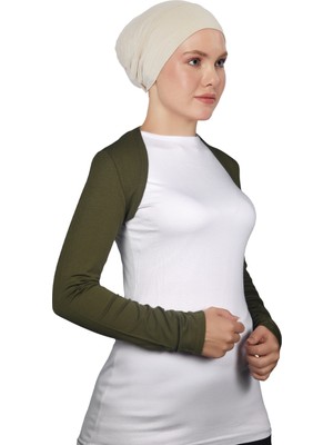 Altobeh Uzun Kollu Tesettür Bolero - Haki