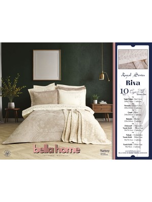 Bella Home 10 Parça Riva Lüks Çeyiz Seti | %100 Pamuk | Şık & Zarif Tasarım | Yumuşak Dokulu