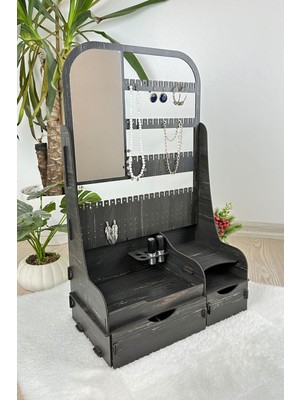 UltraMint Çok Amaçlı Aynalı Takı ve Kozmetik Düzenleyici, 2 Çekmeceli, Xl Boy