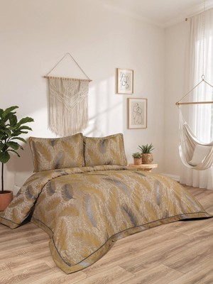 Calantha Home Collection Elsa   3 Parça Hardal  Pike Takımı  240 x 260 cm