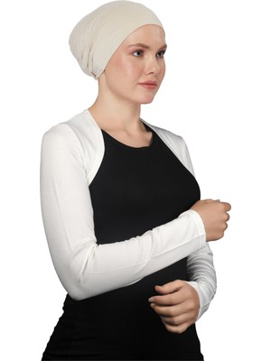 Altobeh Uzun Kollu Tesettür Bolero - Ekru