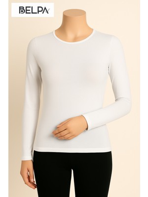 Belpa Sıla Sella Kadın Yuvarlak Yaka Uzun Kollu Atlet