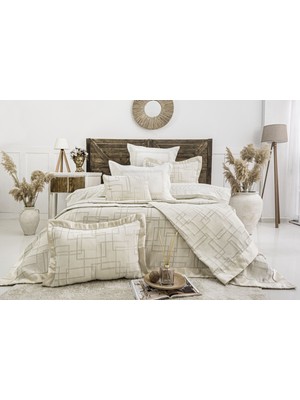 Calantha Home Collection Megan 8 Parça Çift Kişilik Çeyiz Seti Ekru 240 x 260 cm