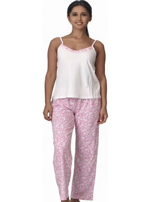 Lilian L40063W Flower Kolsuz Pijama Takımı