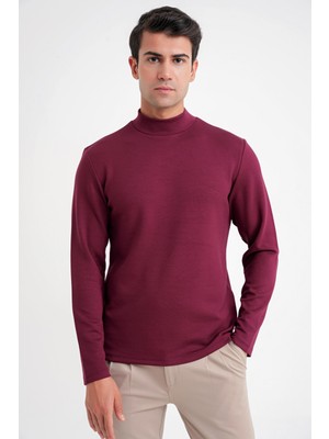 Efor Ts 894 T-Shırt Slim Bordo Casual