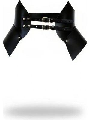 MiraLive Siyah Kadın Kemer Korse Tipi Çift Tokalı Geniş Bel - BRF1010