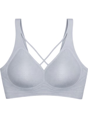 Cottonhill Seamless Bra - Zero Feel | Gri Lazer Kesim Dikişsiz Ultra Hafif Balensiz Kadın Sütyen