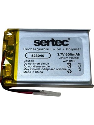 Eco Port Sertec 523040 3.7V 600 Mah Li-Polymer Pil (DEVRELI/1.5A)
