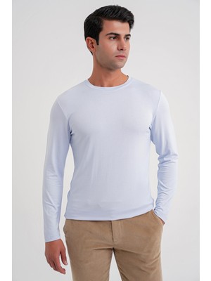 Efor Ts 870 T-Shırt Slim Buz Mavı Casual