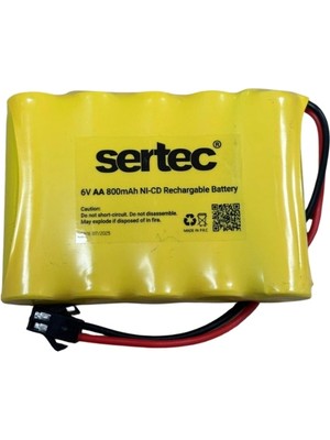 Eco Port Sertec 6V 5S1P Aa 800 Mah Kablo + Siyah Konnektörlü Oyuncak Pili
