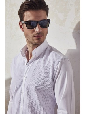 Efor G 1397 Slim Fit Beyaz Spor Gömlek