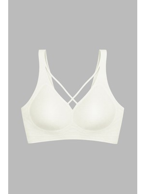 Cottonhill Seamless Bra - Zero Feel | Krem Lazer Kesim Dikişsiz Ultra Hafif Balensiz Kadın Sütyen