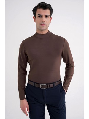 Efor Ts 894 T-Shırt Slim Kakao Casual