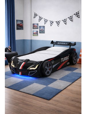 Setay Arabalı Yatak, Turbo Gtı Rüzgarlıklı Ledli Arabalı Çocuk Yatağı