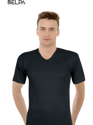 Belpa Ceylanoğlu Ribana Erkek V Yaka Yarım Kol Atlet 6'lı %100 Pamuk