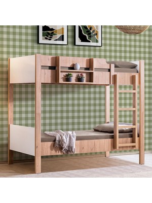 Setay Ranza, Asya Ayrılabilir Ranza, 2li Ceviz - Beyaz - 90X190 cm