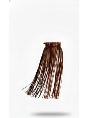 MiraLive Kahverengi Etek Deri Uzun Şerit Detaylı Etek - BRF1090