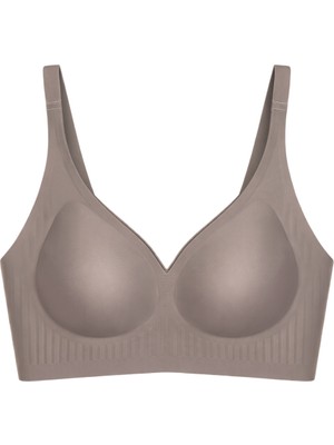 Cottonhill Seamless Bra - Slight | Kahverengi Lazer Kesim Dikişsiz Dilim Detaylı Balensiz Kadın Sütyen