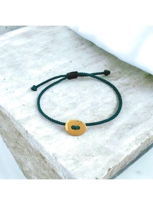 Atelier Çağla Yeşil Kalın Ip Düğme Bileklik