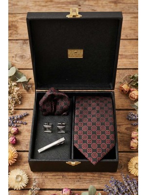 Kravatkolik Siyah Erkek Hediye Kutusu - Kravat Kol Düğmesi Kravat Iğnesi KMK150