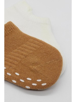 Line 2'li Sneakers Kaymaz Colours Penye Çorap 20104 Ekru Hardal Güvenli