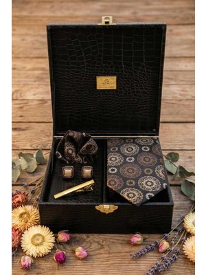 Kravatkolik Siyah Erkek Hediye Kutusu - Kravat Kol Düğmesi Kravat Iğnesi KMK152