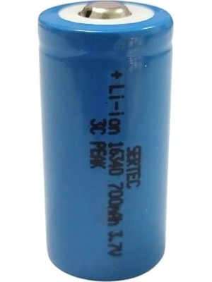Eco Port Sertec 3.7V Li-Ion 16340 - 700 Mah. 1c Şarjlı Pil