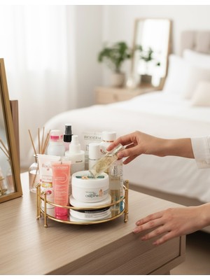 UltraMint Şık ve Fonksiyonel Makyaj Düzenleyici Aynalı Saklama Kutusu