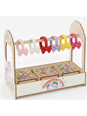 UltraMint Prenses ve Unicorn Temalı Takı Düzenleyici Kutusu, Beyaz Mdf Uv Baskı